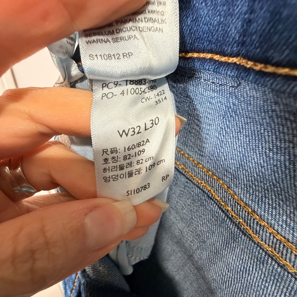 Levi's 724 High Rise Straight Denim Blue Jeans (32x30) Classic Clean Dark Wash - Picture 12 of 15